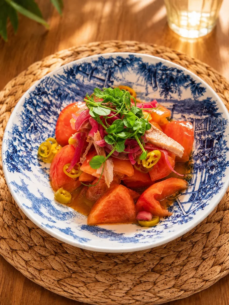 Ensalada de tomate con atún